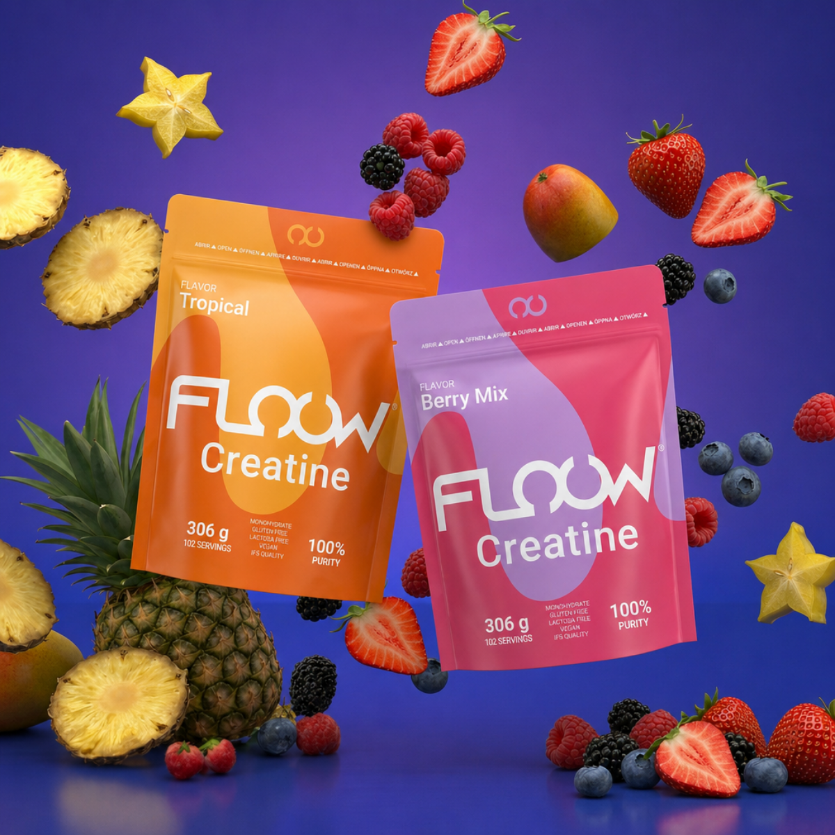 Pack de Creatina Monohidratada - Tropical & Berry mix